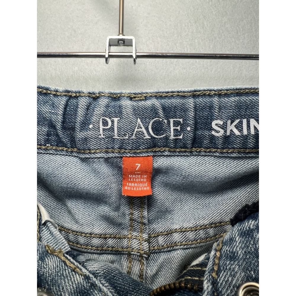The Children Place Girls Jean Adjustable Waist Skinny Stretch Light Denim Size 7 - Picture 3 of 11